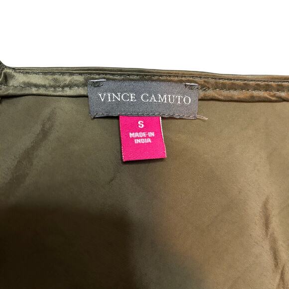 Vince Camuto Olive Satin Slip Midi Dress NWT Small Cocktail Evening - Picture 5 of 6